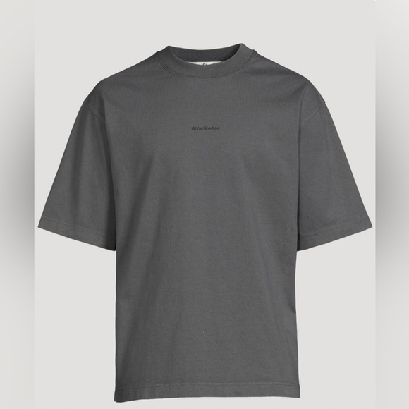 ACNE STUDIOS  Gray Men's Casual Cotton Logo T-Shirt size extra small - Picture 2 of 10